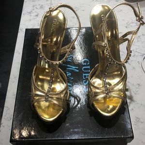 Guess by Marciano Gold High Heels Size 7